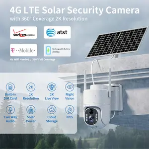 Ivyiot 2K Solar Powered 4G LTE Security Camera Wireless No WiFi Needed Outdoor Surveillance Camera with Instant App Alert for Campers Rural Home Security Wire Free