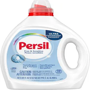 Free & Sensitive Liquid Laundry Detergent, Unscented and Hypoallergenic for Sensitive Skin, 2X Concentrated, 82.5 fl oz, 110 Loads