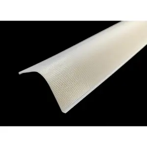 Fluorolite Plastics F-0730 Ribbed Acrylic Under Cabinet Lighting Cover 2.55" x 1.55" White Acrylic LED Wraparound Diffuser Made in USA