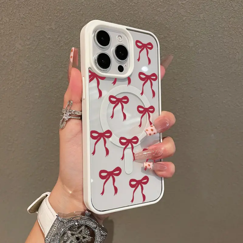 Premium Magnetic Case for iPhone11/12/13/14/15/16/promax Red bow y2k cased MagSafe Ready, Anti-Fall, Springtok and Ultra-Thin Design |   Perfect for Everyday Use Protector Screen Protector Aesthetic Resistance