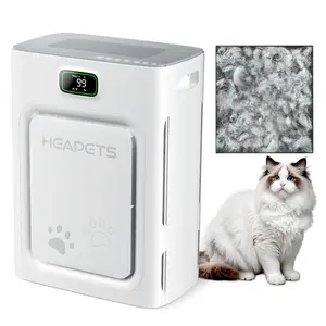 【2026 New Arrivals】Heapets P358 Pet Air Purifier for Home Large Room up to 2000 sq ft, H13 HEPA Double-Sided Air Filter, Air Cleaner for floating pet hair/pet undercoat Dander Odor Allergies Pollutant, PM2.5 Air Quality Monitor, Auto Mode, 5 Speeds