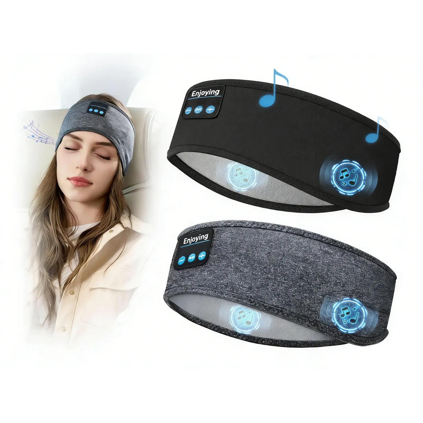 Bluetooth Wireless Headphone Audio Headband - Ultra-Thin, HD Stereo Speakers, Minimalist Soft Design for Workout, Travel