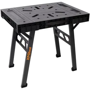 Foldable Work Bench | 1650LBS Heavy-Duty Portable Workstation | Quick 3s Setup | Garage/Workshop/Home Use | Black