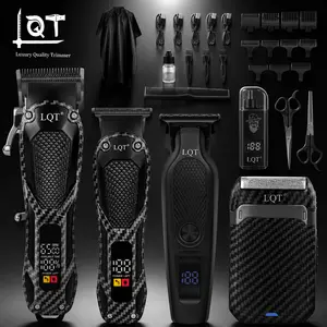 LQT Professional Cordless Hair Clippers USB Fast Charging Barber Trimmer Set Portable Mens Home Salon Haircut Grooming Kit