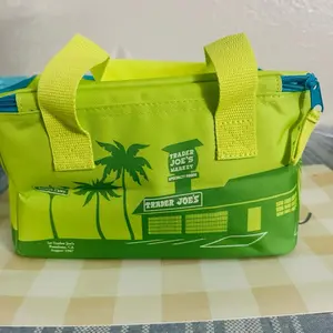 Trader Joe's Mini Lunch Bag, Green Reusable Insulated Lunch Tote for On-the-Go Meals