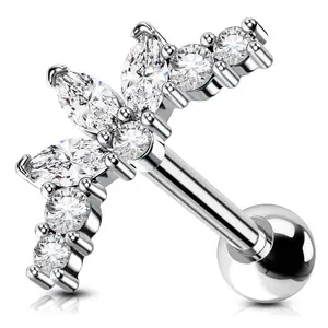 Oufer 16G Multi Shape CZ Cartilage Stud Helix Earrings