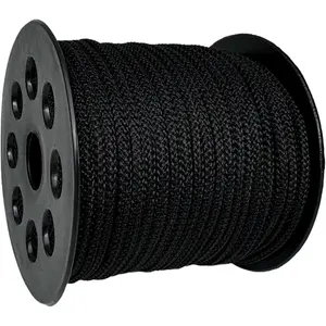 4mm Braided Macrame Rope 5/32 inch Black Polyester Nylon Cord 99ft Soft 4Ply Low Elasticity Twisted String for Jewelry Making Drawstring Bags Hats Lanyards Crochet Hanging & DIY Crafts