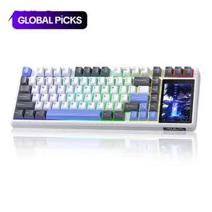 Aula L99 Tri-Mode Mechanical Wireless Gaming Keyboard, 84 Keys with Screen, Cool RGB Lighting, Hot Swappable Axes, Large Battery Capacity, Compatible with Windows/MAC/iOS, Lighted Mechanical Keyboard #GLOBAL PICKS