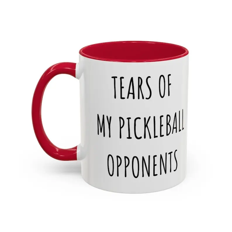 [Sale Up To 50%] Pickleball Accent Mug, Tears of my pickleball opponents mug, Pickleball gift, Funny Pickleball Gifts for dad, Pickleball Gift, Pickleball Life, 11oz ceramic accent mug