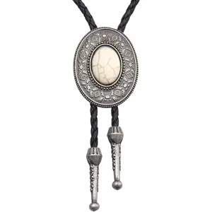 Bolo Tie for Men Western Cowboy Tie Necklace Gold Bolo Tie Leather Necktie Halloween Tie Accessories for Women