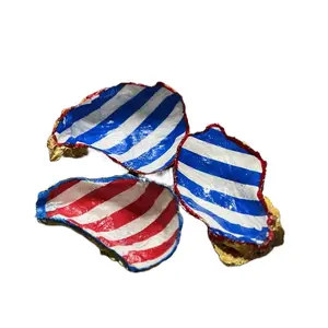 Handmade Patriotic Designed Oyster Shell Trinket Dish