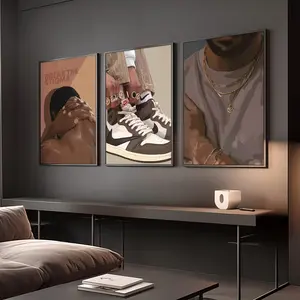 Set of 3 Print Black Man Art, Hypebeast Wall Art, Hip-Hop Decor, Digital Download, Black Art, Masculine Wall Art, Modern Decor, Black Art - No Frame