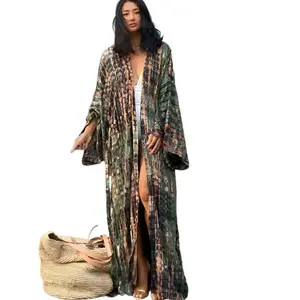Women's Plus Size Viscose Kaftan Dress - Boho Batwing Sleeve Mumu with Side Slits, Soft Touch Beach Swimsuit Coverup, Swimwear Coverups, Boho Clothes for Women, Casual Loungewear