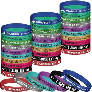 Letter Pattern Rubber Bangle (10pcs/20pcs), Fashionable Letter Pattern Bangle for Women & Men, Trendy All-match & Exquisite Jewelry for Birthday Gift