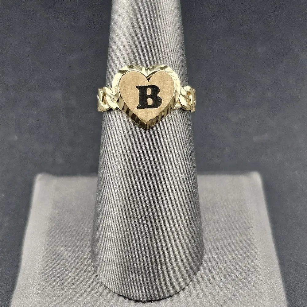 Gold 14k Ring Heart Design for Everyday Wear with Engraving - Perfect for Daily Use