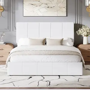 HOOMIC Dutch Velvet Upholstered Platform Bed Frame【Frame Only No Mattress】with Vertical Channel Tufted Adjustable Headboard,Full/Queen/King,Black/Grey/White