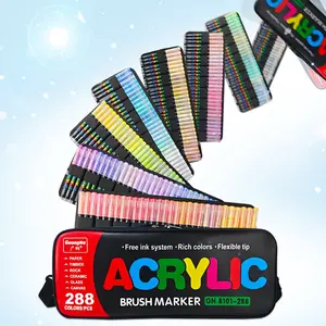 Guangna 288 Color Liquid Ink Marker Set, Soft Tip Drawing Pens for Students, New Acrylic Markers, Art Supplies