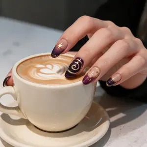 Durable & Stylish Design, Elegant Handmade Press On Press-On Nails Set, 30pcs French Style Nail Art, Perfect for Daily Wear & Special Occasions