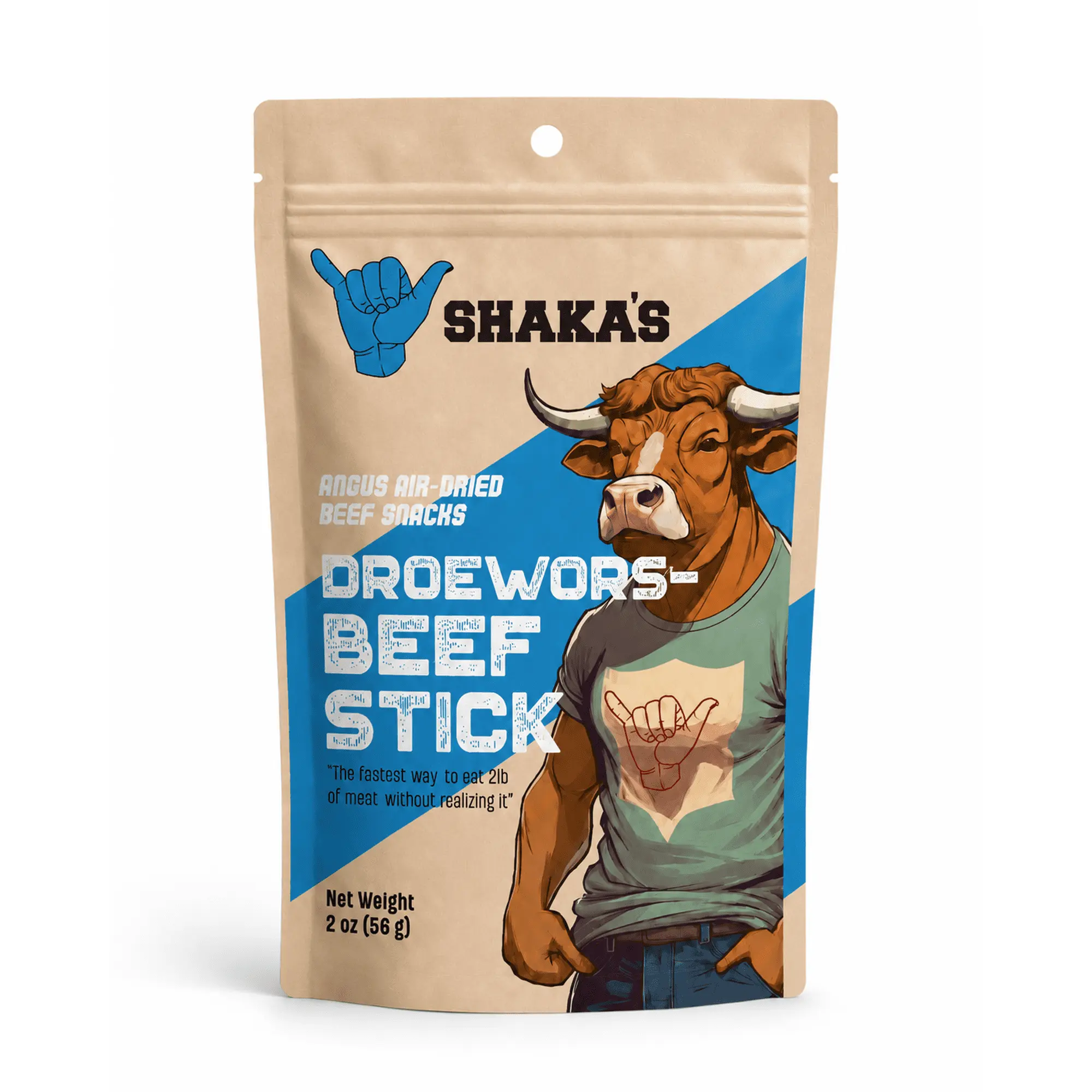SHAKA'S Angus Air-Dried Beef Stick Biltong Snacks - 2oz