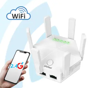 WiFi Extender with Ethernet Port 300Mbps 2.4GHz High Speed WiFi Booster Wireless Signal Repeater AP/ Repeater/ Router Connection WiFi Extender Signal Booster with 6 Antennas Eliminates WiFi dead zones