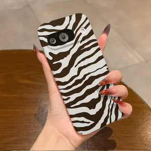 Luxury Brown and White Zebra Stripes Phone Case Suitable For Google Pixel 10 9 9A 8 8A 7 7A Pro XL 5G Lens Protection Anti-Shock Hard PC Back Cover