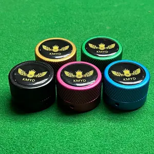 Kmyd Professional Magnetic Billiard Chalk Metal Rotating Storage Box, Aluminum Alloy, Matte, UV Printed Logo, Smooth Interior