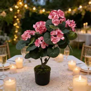 Best-selling artificial potted plant, artificial crabapple flower potted plant, for indoor home decoration and outdoor courtyard decoration, with pot, Artificial Fake Plants