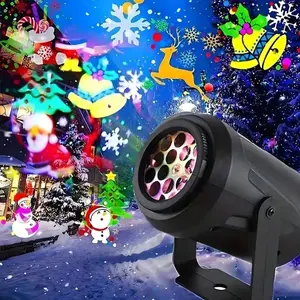 Christmas Projector USB Powered Rotating LED Stage Light, 16 Patterns Outdoor Decoration Tree Lighting Holiday Atmosphere Enhancer Party Decor, Garden Decor Lights, Outdoor Landscape Lights