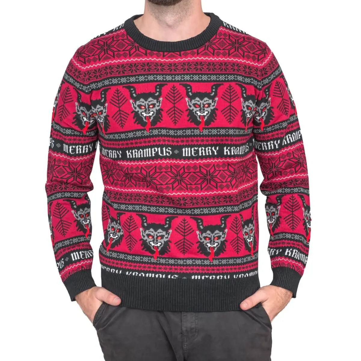 Merry Krampus Adult Ugly Christmas Sweater Merry Krampus Adult Ugly Christmas Sweater