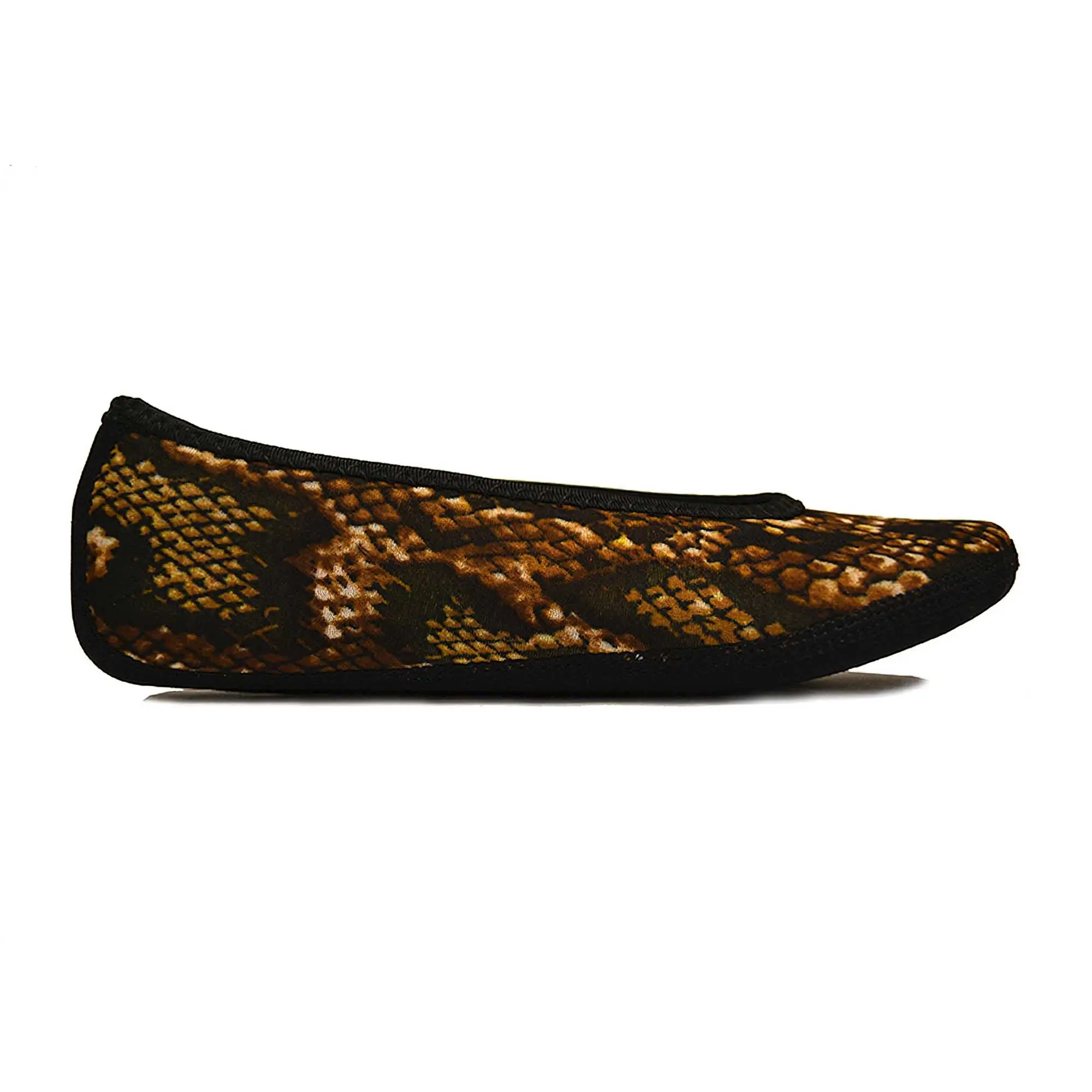 Nufoot Ballet Flats Fuzzies Gold Snake