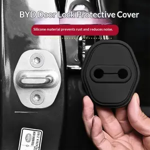 Car Door Lock Silicone Protection Covers Shock Absorbing Noise Reduction Pads Universal Anti Collision Set for Vehicle Safety