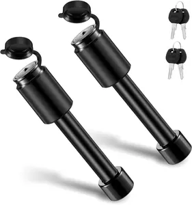 Trailer Hitch Pin Lock - 5/8" Locking Receiver Hitch Pin for Class III/IV/V 2" Hitches, Durable Hitch Lock with 2 Keys for RV Travel Trailer Truck, Weatherproof Anti-Theft (Pack of 2)