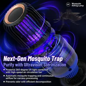 Upgraded 3-in-1 Fly Trap: Dual Indoor/Outdoor Insect Killer Lamp—An Electronic Mosquito Zapper Suitable for Various Settings, Including Kitchens, Patios, Backyards, and More.