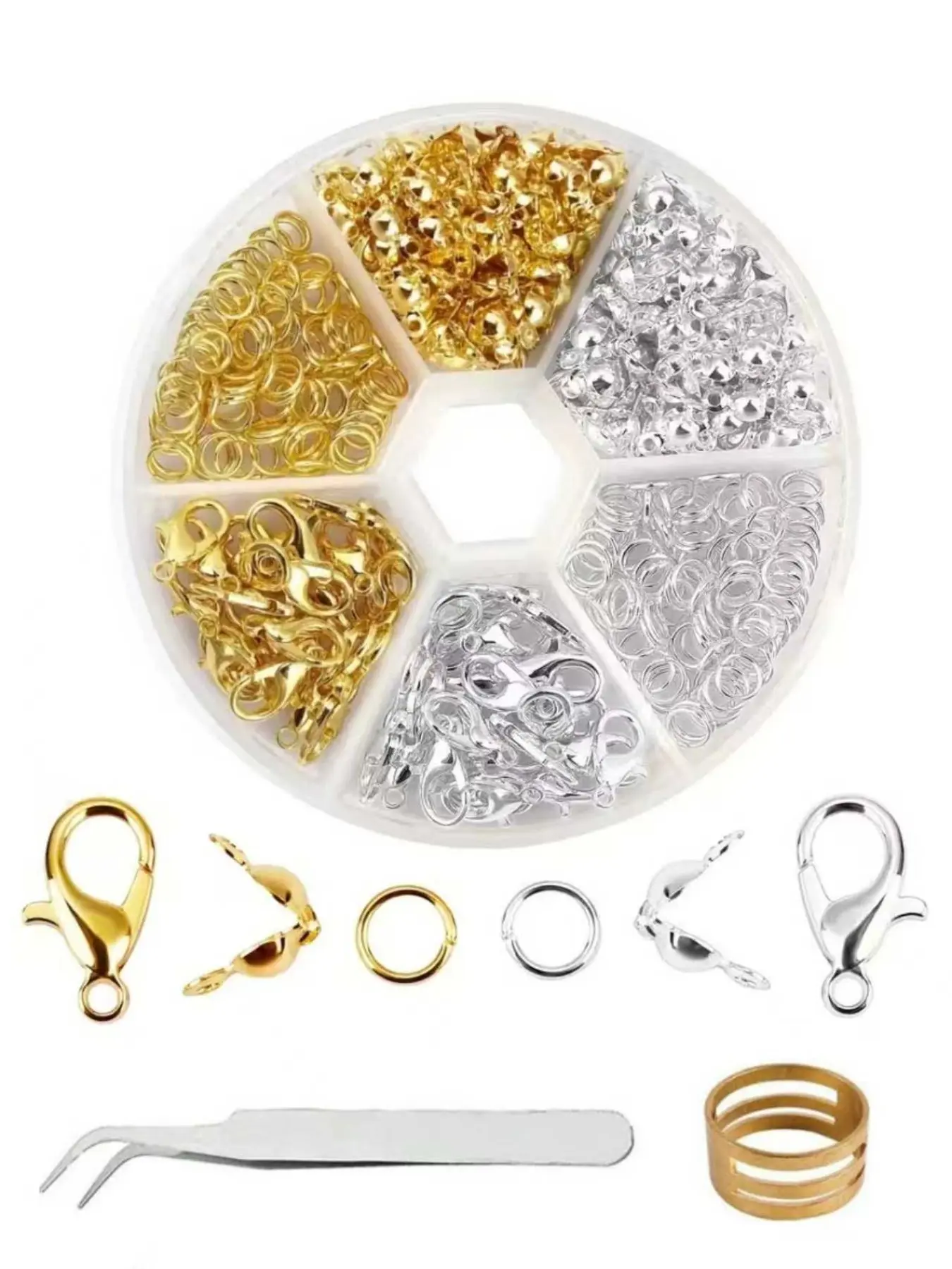 342pcs Jewelry Making Kit, Includes Lobster Clasp, Jump Rings, End Caps, Beads, Zinc Alloy Craft Set for DIY Bracelets & Necklaces, Diy Jewelry Accessories