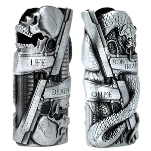Metal Lighter Case Fits BIC Lighter Standard Size J6 Lighter Cover Lighter Pouch Design in Skull Life Ship by Tiktok