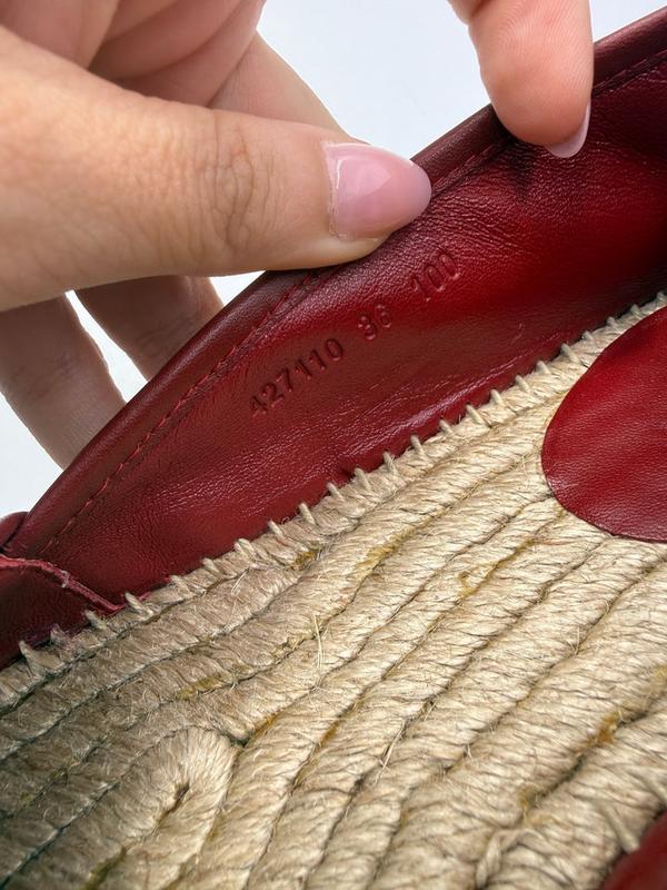 Gucci GG Nature Inspired Espadrilles Coated Canvas Size 6