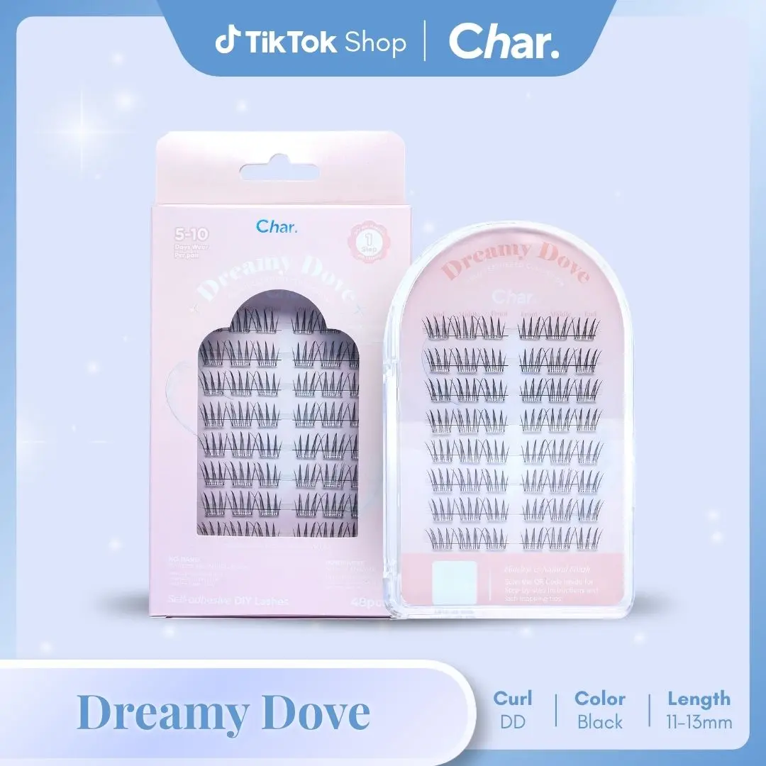 Dreamy Dove -Pre Glue Lashes for 5 to 10 Days Wear , Fluttery Soft Classic , Band-Free Sweatproof Waterproof