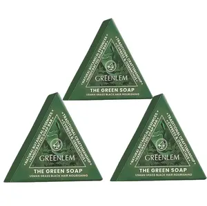 3PCS Anti-Hair Loss Shampoo Bar — 120g biotin-enriched herbal soap with 14 ingredients (Usma grass, ginseng, tea tree oil). Strengthens roots, cleanses, nourishes, protects, ideal for thinning hair. tiktokshopspringglowup