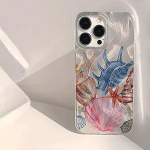 Shell, starfish, and conch patterns, waterproof, fingerprint-proof, scratch-resistant, transparent soft glossy full-cover TPU shockproof phone case, suitable for iPhone 17/16/15/14/13/12/11/X/XS/XS Max, is the perfect gift for yourself, family, and friend