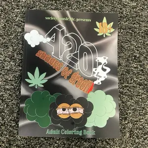 Society Music | Cannabis-Inspired Art for Relaxation | 420 Shades of Green Adult Coloring Book with Fun Stoner-Themed Designs