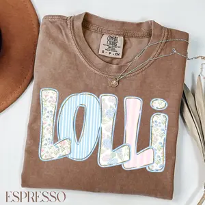 Floral Lolli Shirt, Grandma Lolli Gifts, Coquette Lolli Tshirt, Grandma Gift, Lolli Tee, Lolli Bow Shirt, Grandma Gifts