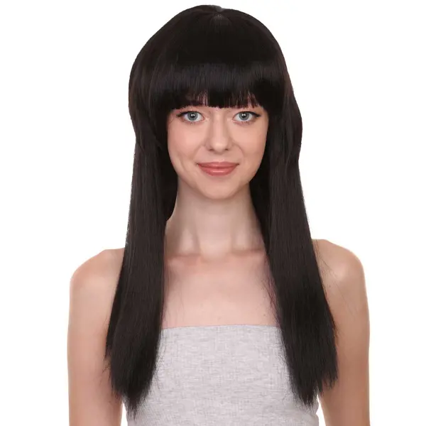 HPO Black Vampires Women's Wig , Horror Character Cosplay Halloween Wig , Premium Breathable Capless Cap