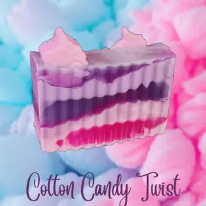 Cotton Candy Twist Handmade All Natural Goat Milk & Shea Butter Soap/Makeup Brush Cleaner. Cute Handcrafted Soap. Yoni Soap Bar feminine Moisturizing