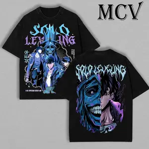 Statue of God T-Shirt - Sung Jin Woo Collection  T-Shirt | Solo Leveling Anime Clothing | Washed  Heavy Cotton Tee | Perfect Gift for Manga &  Anime Fans  | Gift for Him & Her graphic Menswear Top Classic Prints Seamless Smooth Tshirt Streetwear