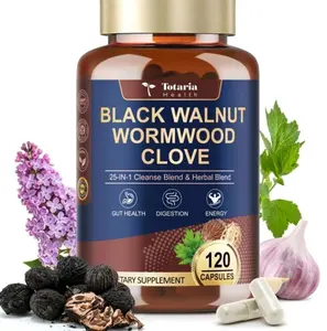 Totaria 120 Counts 25-in-1 Wormwood Black Walnut Clove Cleanse for Humans Capsules - Gut Cleanse & Digestive & Liver Health with Clove Pumpkin Seed Oil Garlic Oregano - Herbal Vegan Capsules