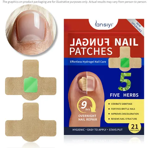 Lansiyi Nail Care Patches, 21pcs/box Nail Health Care Patches with 5 Herbs for Solving Nail Problems, NailSupplies, Daily Care Nails Kit Set, Nail Tech Supplies,Self Care Tools Matte Japanese