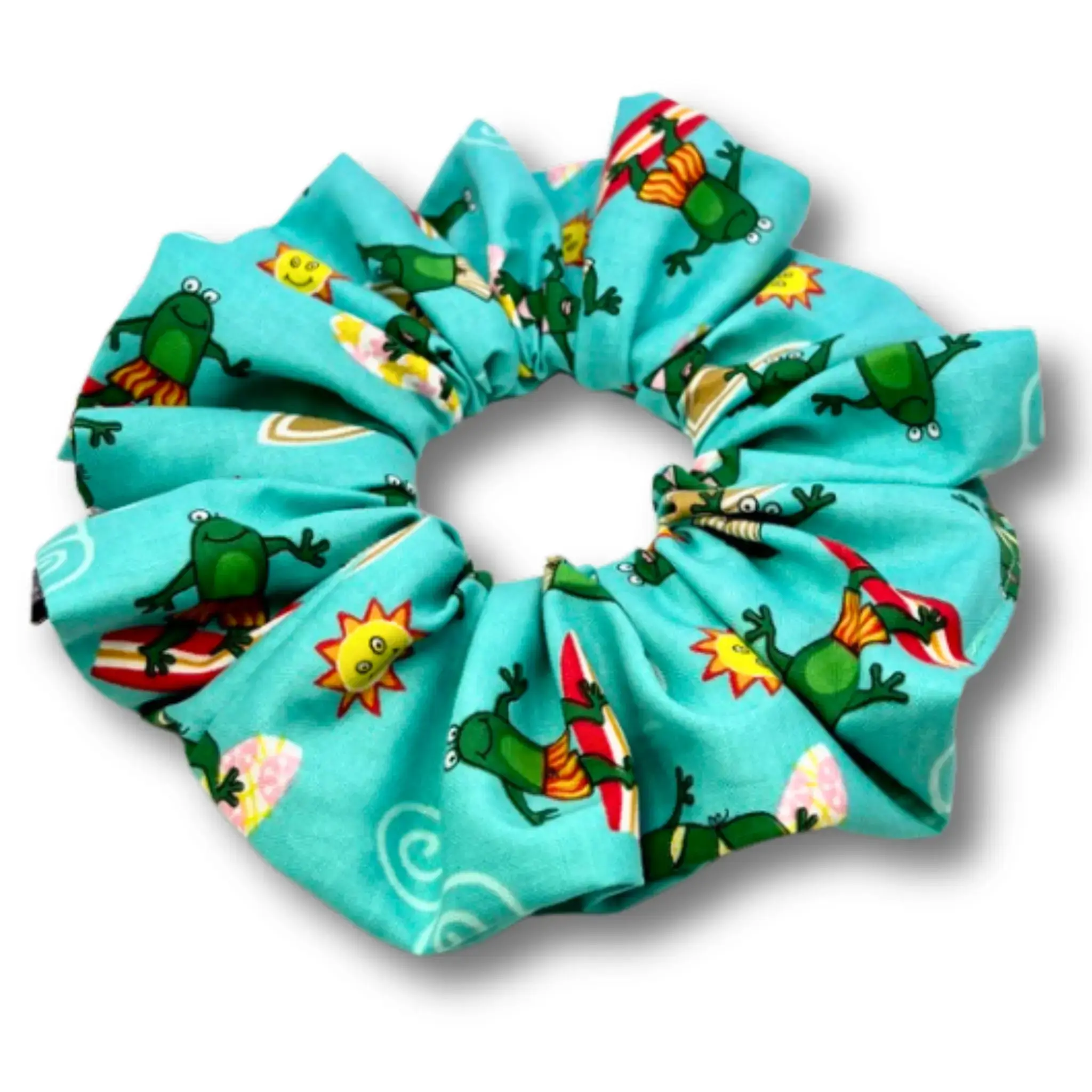 Surfing Frog Summer Scrunchie