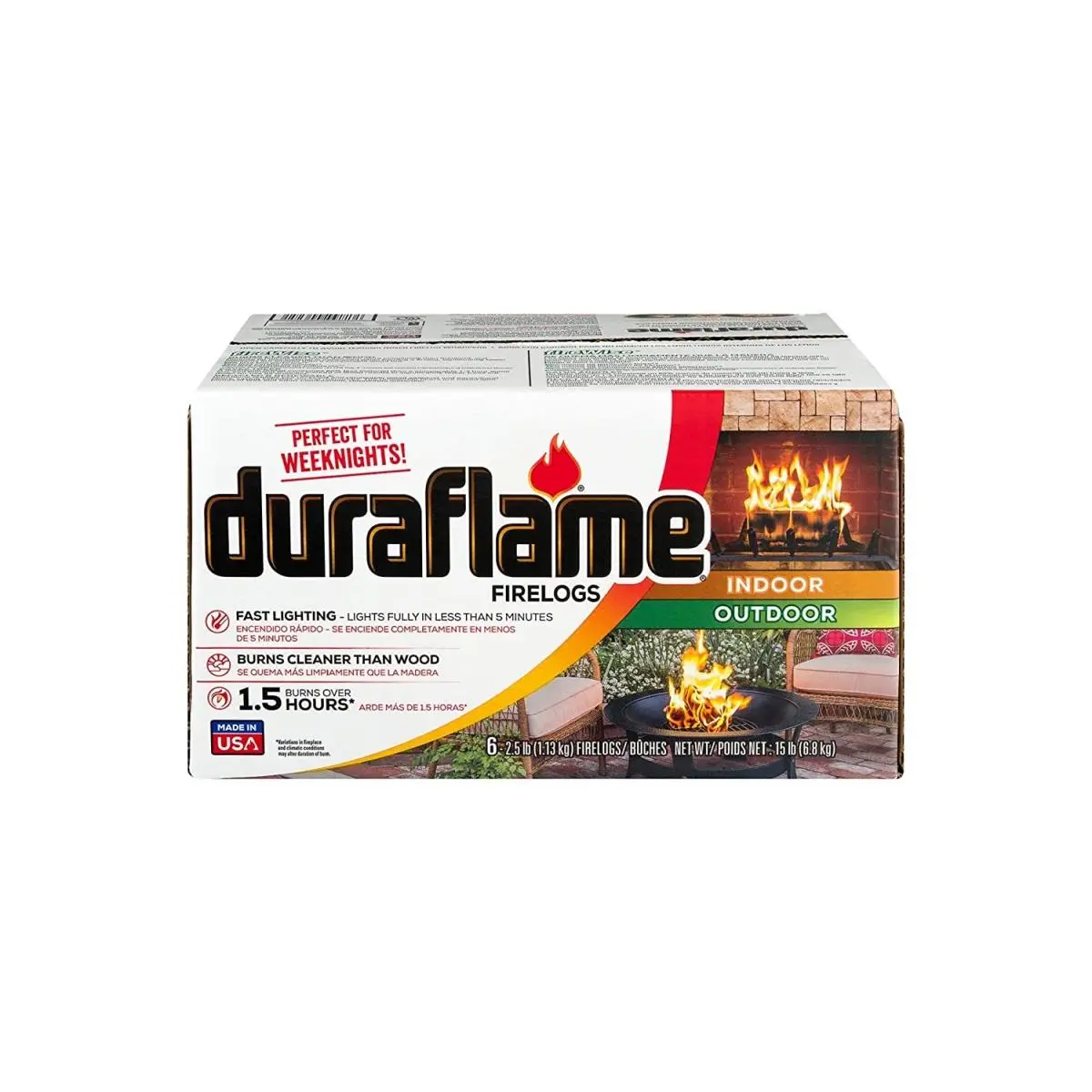 Duraflame Cowboy Fire Starter Logs - 2.5 lbs Log Each, Pack of 6 (Model 206959) for Kitchen Utensils Use, Fast Lighting, Cleaner Burn