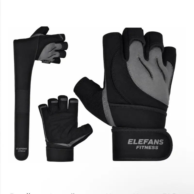 Elefans Premium Weight Lifting Gloves with Wrist Wraps for Gym, Cross Training & Fitness