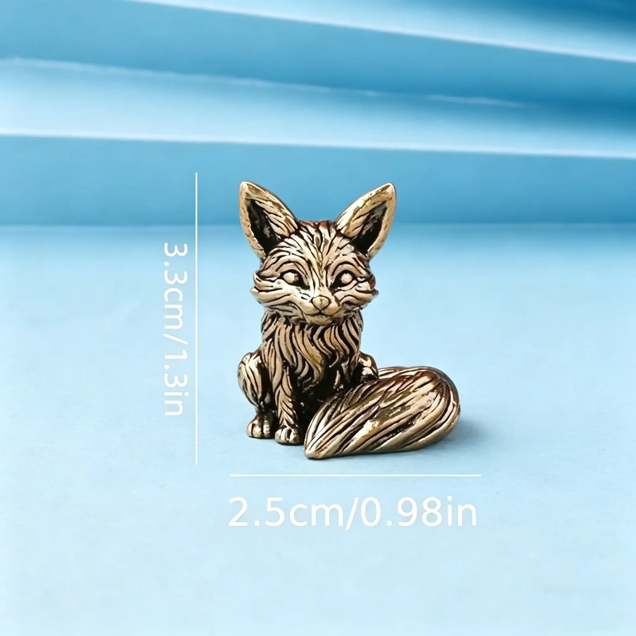Copper-Plated Alloy Fox Figurine - Mini Creative Fox Desk Decor